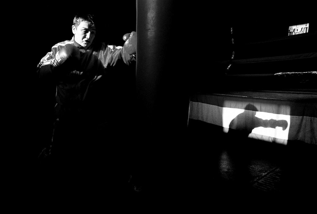 Award of Excellence, Sports Picture Story - Andy Morrison / The BladeDevin Vargas trains late into the evening in an empty Glass City Gym, in preparation for the Olympics. Vargas is the heavyweight on the United States boxing team. 