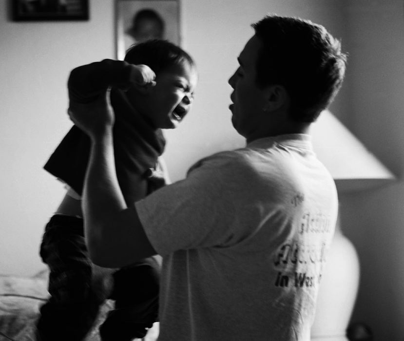 Award of Excellence, Sports Picture Story - Andy Morrison / The BladeVargas picks up his crying son Bishop. Besides the demands of training for the Olympics, the 22 year-old must deal with the one-year old son he and his girlfriend Megan are raising. 