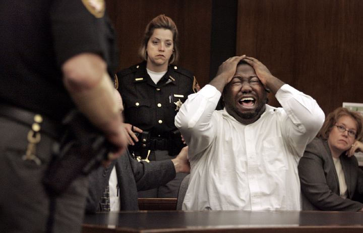 Third Place, General News - Tom Dodge / The Columbus DispatchAnthony McKinney screams as he was found guilty by a jury of murdering Terrance Barbour  and  maintained his innocence during the victim's impact statements prior to sentencing. The Judge sentenced McKinney  to 28 years to Life. 