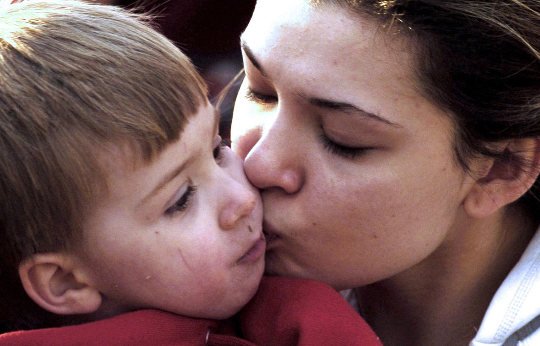 Second Place, News Picture Story - Marsahll Gorby / Springfield News-SunAngel Schneider kisses her two and a half year old son, Cayden Workman after they were reunited on Oakwood Road. Cayden was missing for more than four hours from his home. 