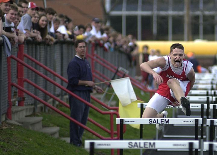 Award of Excellence, Sports Action - Aaron Rudolph / Lisbon Morning JournalSalem's Adam Stone runs in the 110-meter hurdles.