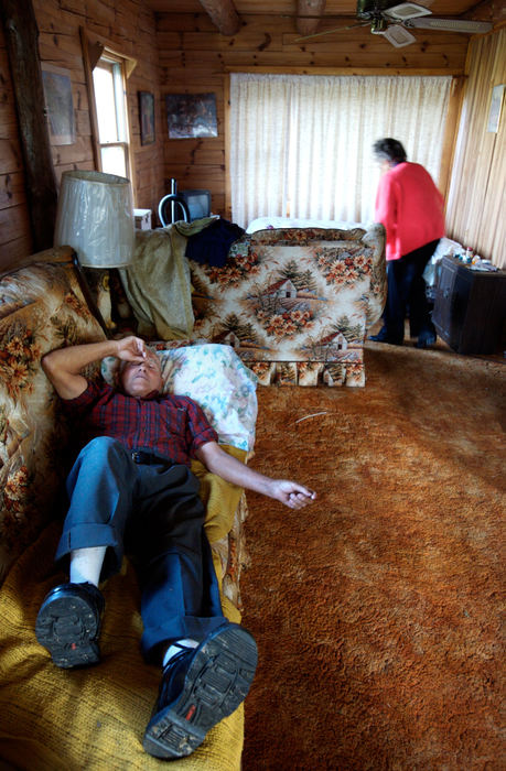 Second Place, Student Photographer of the Year - Michael P. King / Ohio UniversityBibbee rests on the couch at Findling’s home after lunch, Oct. 1, 2006. The friends routinely nap after their daily lunch together.