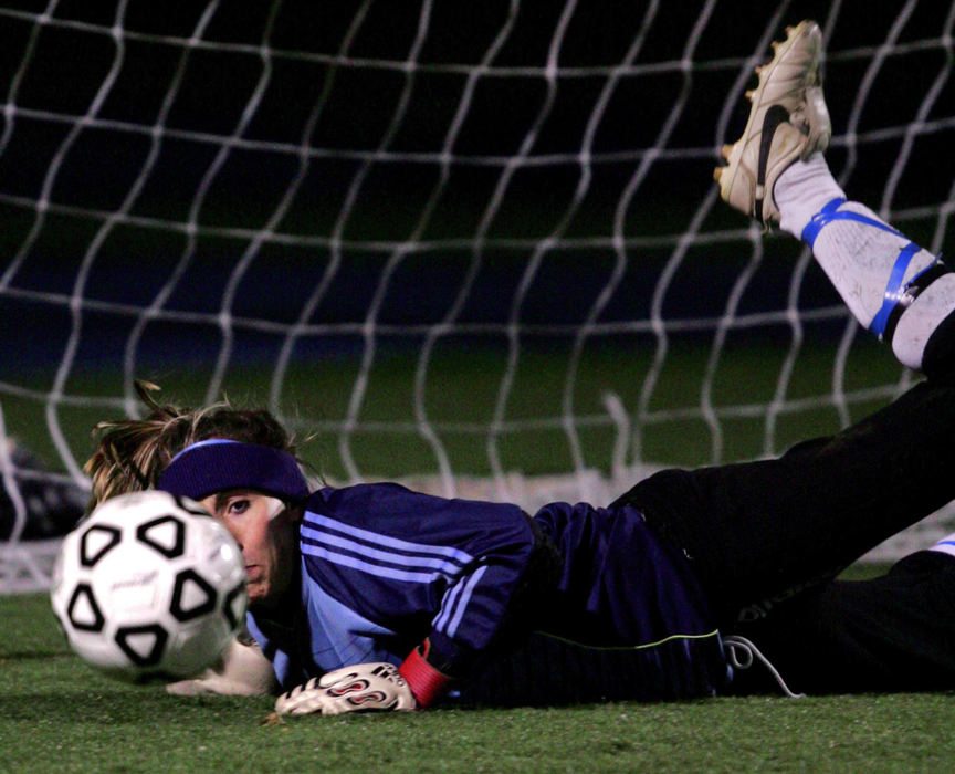Award of Excellence, Photographer of the Year - Phil Masturzo / Akron Beacon JournalHoban's Jessacca Gironda makes a first half save against Hathaway Brown During Division II State Semi-final action on Wednesday Nov. 7, 2007  in Ravenna, Ohio. 