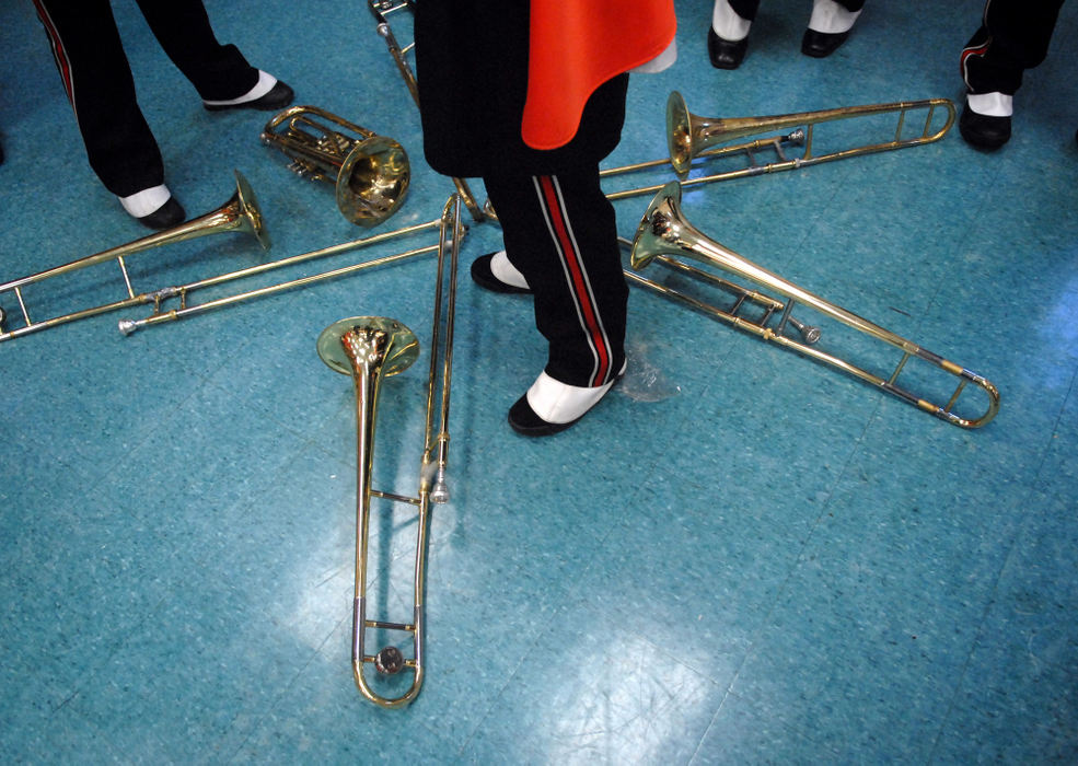 First Place, Student Photographer of the Year - David Foster / Kent State UniversityThe horn section gets ready to rehearse at East High School, September 21, 2007.  