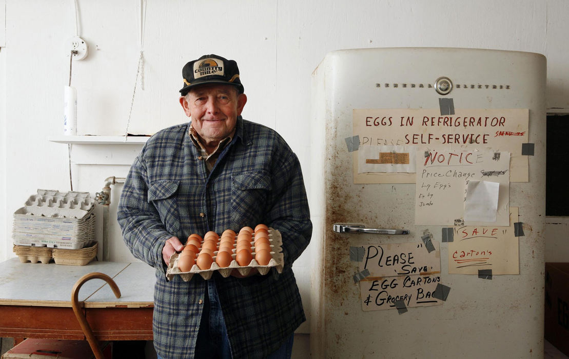 Second Place, Portrait/Personality - Eric Albrecht / The Columbus DispatchDespite his age Herb Penic 88 of Herb's Happy Hens still rises each day to collect eggs for sale on the honor system at his farm.