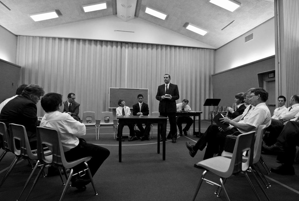 First Place, Student Photographer of the Year - Diego James Robles / Ohio UniversityThe men of The Plains Mormon church, discuss community service opportunities after Sunday services.