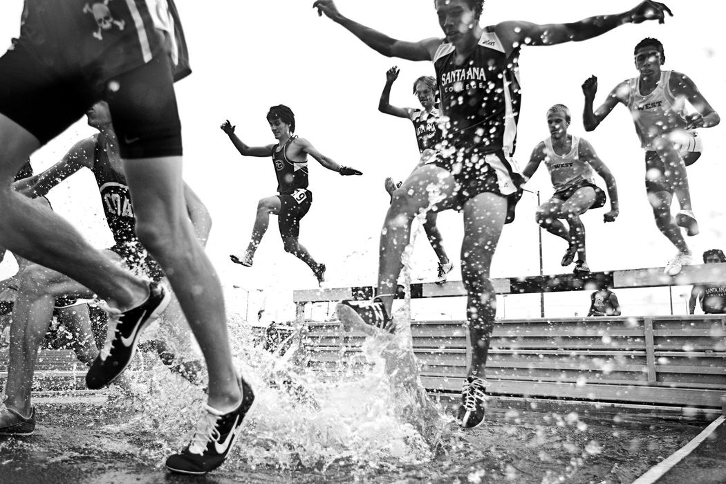 First Place, Student Photographer of the Year - Diego James Robles / Ohio UniversityHigh school athletes jump over a hurdle during the steeplechase, on April 10, 2009, at a track meet in Costa Mesa, Calif.’s Orange Coast College.