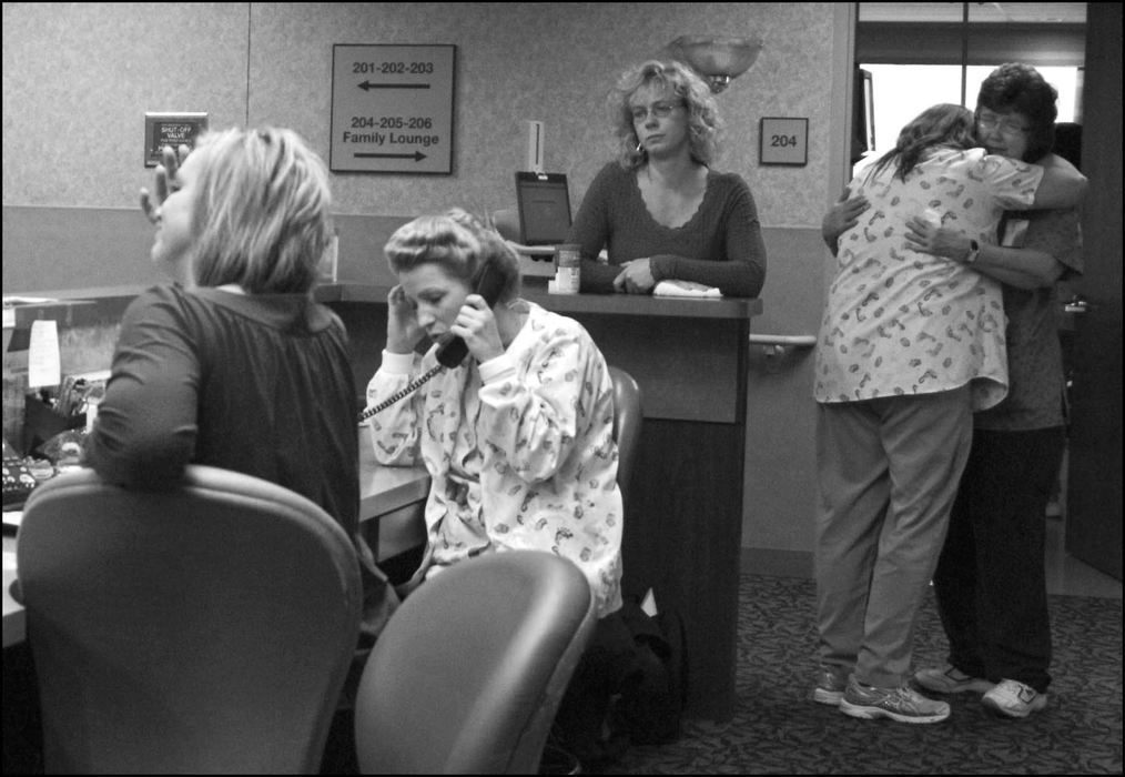 Third Place, Student Photographer of the Year - Laura Torchia / Kent State UniversityStaff spend their emotional last hours on the ward reflecting on the community that will be gone come the end of the workday.  Some of the 33 who lost their jobs had been on the ward at WRH for more than 20 years.