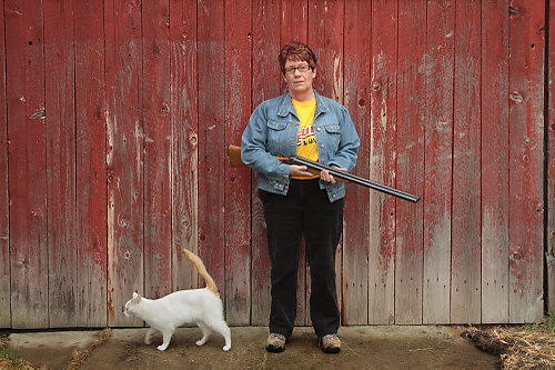 Second Place, Portrait Personality - Thomas Ondrey / The Plain DealerDebbie White, who owns a tree farm and a double barrel shotgun, keeps the gun for self-protection in Ashtabula County where law enforcement is stretched too thin by budget cuts. 