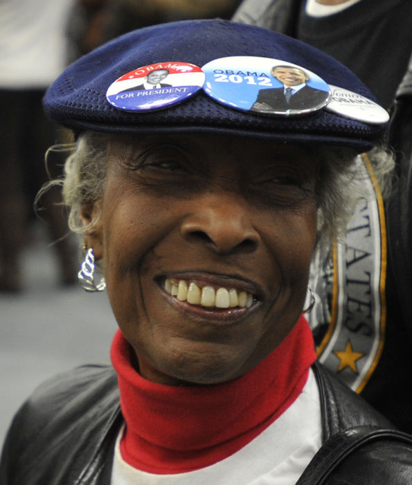 First place, Photographer of the Year - Small Market - Bill Lackey / Springfield News-SunEthel Maryman waits in line outside Springfield High School to see President Barack Obama during his only stop in Springfield, Ohio. 