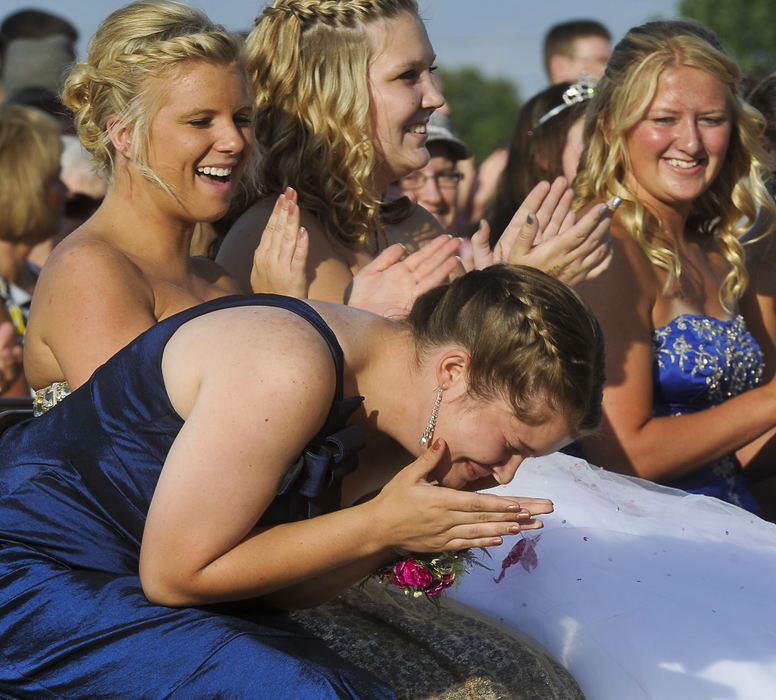 First place, Photographer of the Year - Small Market - Bill Lackey / Springfield News-SunMikayla Bodey, a senior at Graham High School, reacts as her name is announced as the winner 2012 Champaign County Fair Queen contest Sunday evening at the fair in Urbana.