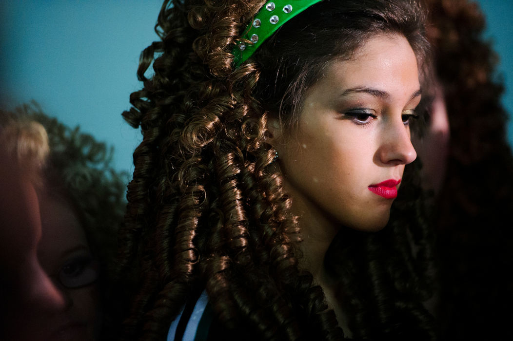 First place, Sports Portfolio - Joel Hawksley / Ohio UniversityJulia Carlucci waits backstage before her dance performance on the expo stage at the Arnold Sports Festival in Columbus.