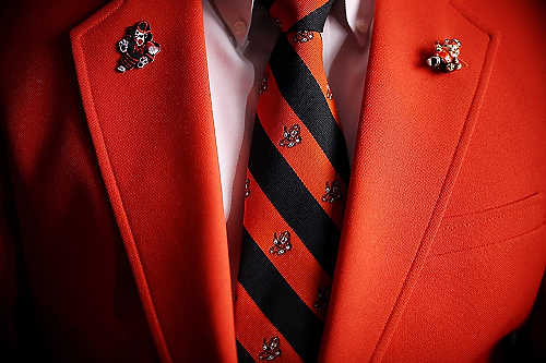 Third place, Student Photographer of the Year - Coty Giannelli / Kent State UniversityTeam colors and the Obie mascot define the jacket and tie of Rollie Layfield, Massillon Tigers Booster president for 1993.