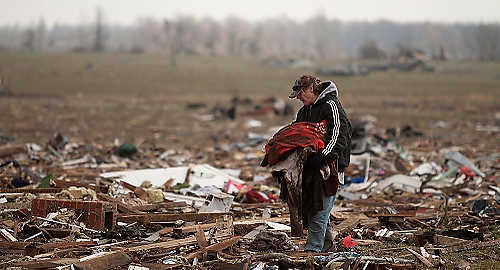 Third place, Student Photographer of the Year - Coty Giannelli / Kent State University"I guess this is all I can salvage," Tony Sherrad said, while holding a pile of his muddy clothes. Marysville, a town of about 1,900 people, was almost wiped off the map leaving community members’ homeless.