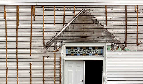 Third place, Student Photographer of the Year - Coty Giannelli / Kent State UniversityThe entrance of a church that was left standing after a tornado destroyed Marysville, Indiana. This church, a post office, a hardware store, a water tower and a hand-full of houses were the only buildings left standing.