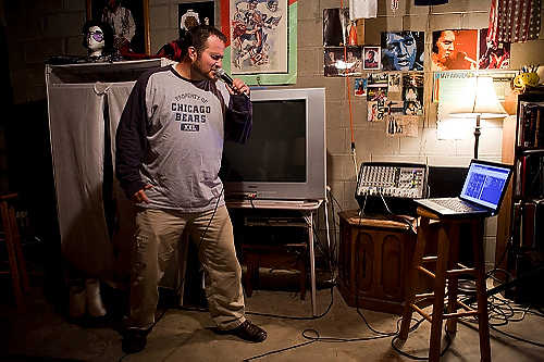 Award of Excellence, Student Photographer of the Year - Meg Vogel / Ohio UniversityJim Forshey practices in his basement for his first Elvis tribute artist competition, the Poconos Elvis Mountain Tribute Artist Festival. The winner of the competition goes to Memphis to compete in the International Elvis Tribute Artist competition.  