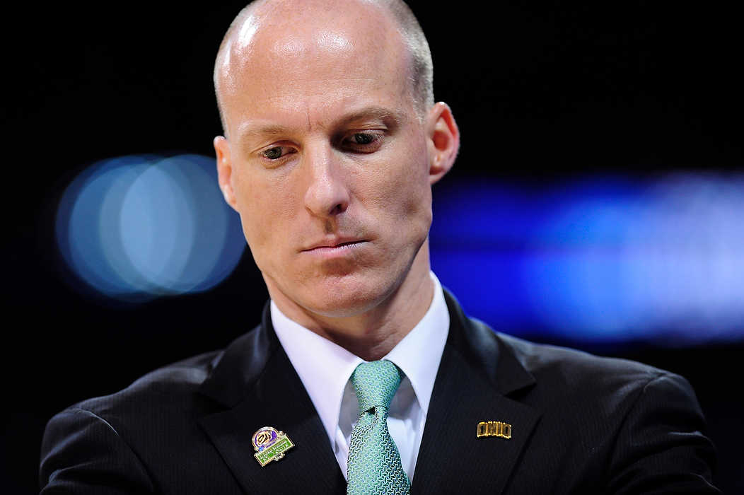 Second place, Sports Picture Story - Joel Hawksley / Ohio UniversityOhio Head Coach John Groce reacts during the Bobcats' 73-65 overtime loss to North Carolina.