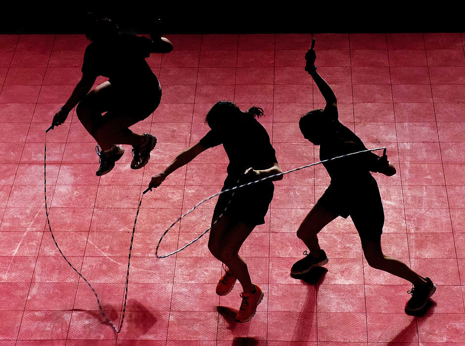 Third place, Sports Picture Story - Joel Hawksley / Ohio UniversityJump ropers demonstrate their skills on the expo stage during the Arnold Sports Festival at the Greater Columbus Convention Center in Columbus.