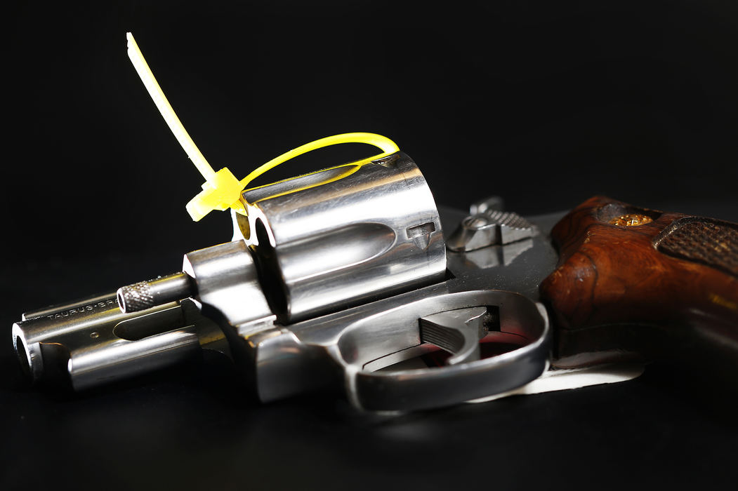 Second Place, James R. Gordon Ohio Undertanding Award - Eamon Queeney / The Columbus DispatchA detail view of a .38-caliber revolver used by a juvenile in an armed robbery in the office of assistant prosecutor Dennis Hogan, Monday morning, October 7, 2013. 