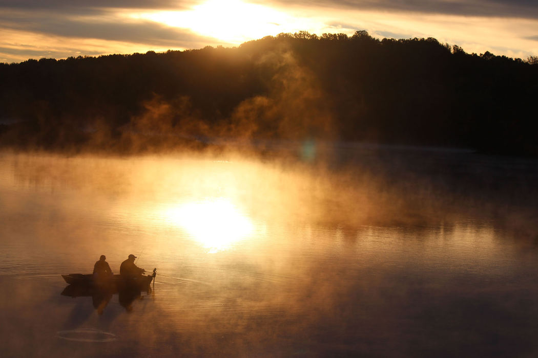 Award of Excellence, Pictorial - Andrea Noall / Kent State UniversityAn early morning fog rises behind two fishermen on a cold, chilly morning at Mogadore Reservoir. 