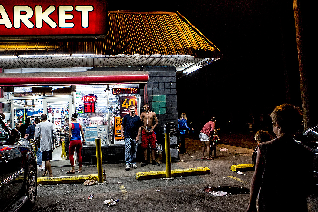 First Place, James R. Gordon Ohio Understanding Award - Jessica Phelps / Newark AdvocateSally's Market, located on Sullivant Ave is a hotspot of drugs, violence and prostitution in Franklinton. Neighbors here gun shots in the night, and see girls selling themselves on the corner at all hours. Corner stores in the neighborhood are often a source of corruption and are the closest place to find food. 