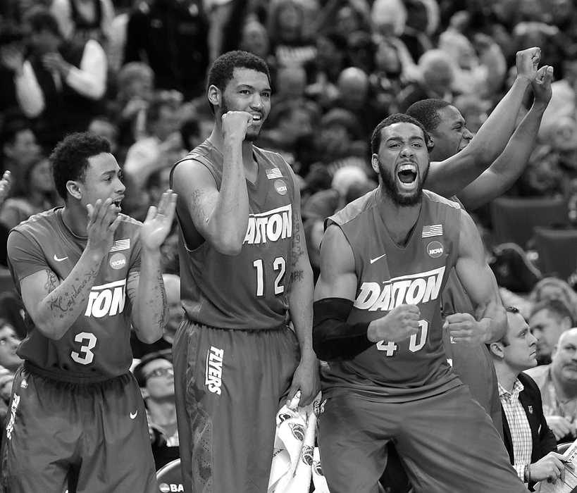 Second Place, Ron Kuntz Sports Photographer of the Year - Erik Schelkun / Elsestar ImagesThe Flyers Bench celebrates as Dayton edges out Syracuse 55-53 to advance to the sweet sixteen