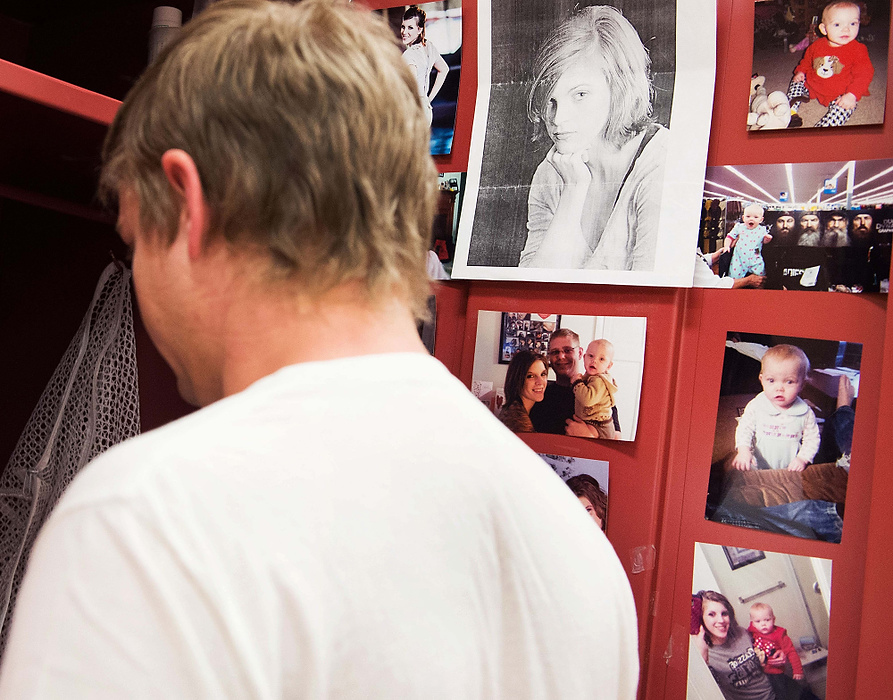 Second Place, Student Photographer of the year - Isaac Hale / Ohio UniversityAll residents are given a locker to secure their personal possessions Photographs of Bryan Hopkins' wife and child cover the inside of his locker. Inmates are allowed one thirty-minute visit from their family each week.