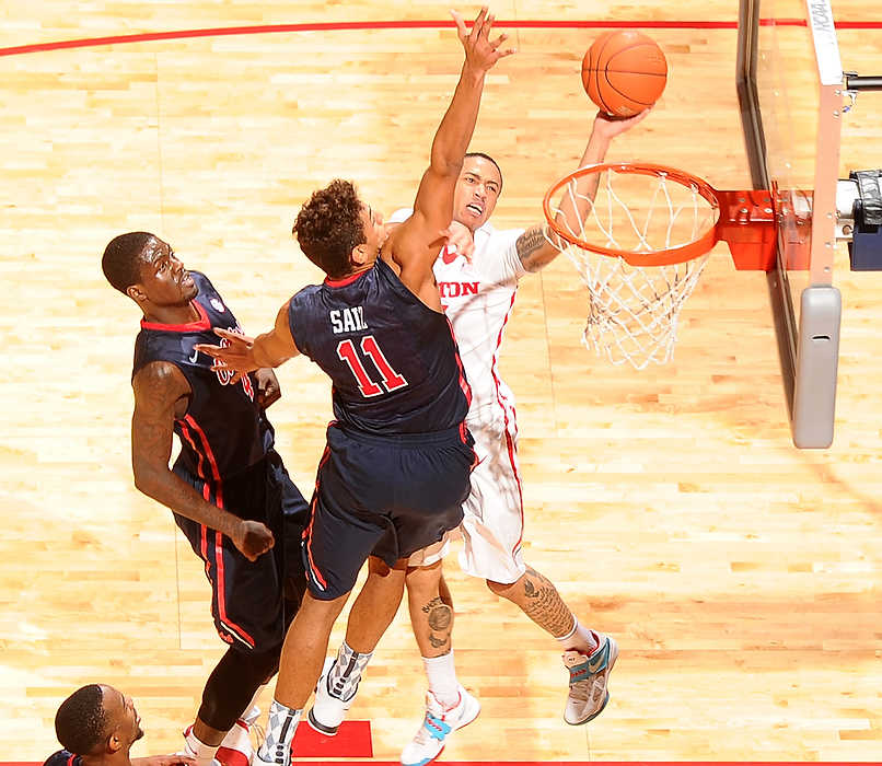 , Ron Kuntz Sports Photographer of the Year - Erik Schelkun / Elsestar ImagesDayton's Kyle Davis goes strong to the hoop while being fouled by Sebastian Saiz of Ole Miss. Davis scored 11 points during the Dayton Flyers' 78-74 victory at UD Arena. 