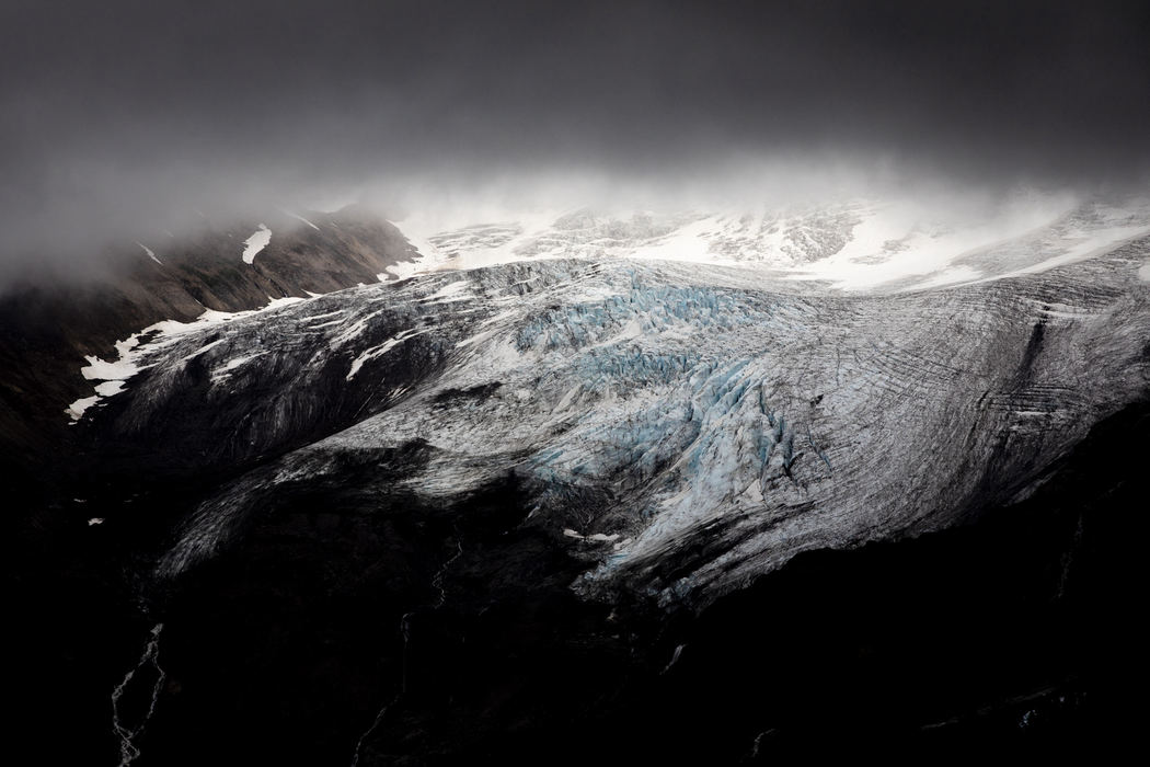 First Place, Student Photographer of the Year - Nathaniel Bailey / Kent State UniversityThe base of the Coleman Glacier on Mt. Baker, WA, is seen as a rain storm approaches, August 3, 2018. According to Mauri Pelto, author of "North Cascade Glacier Retreat", the glacier retreated 1,443 feet between 1980 and 2006.