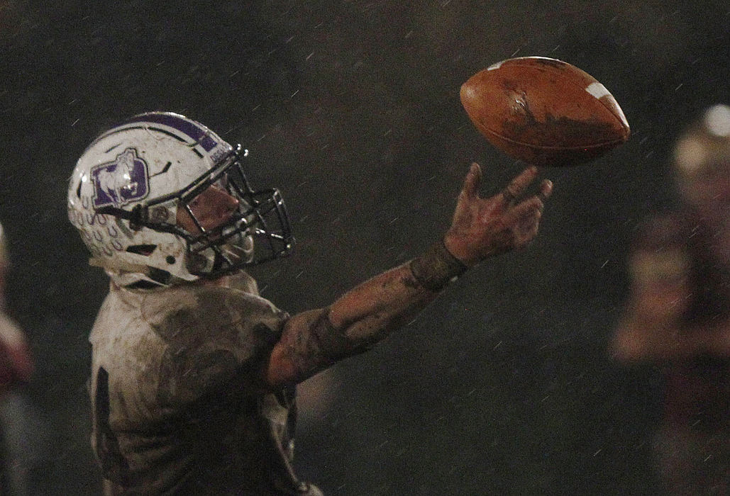 Second Place, Photographer of the Year - Small Market - Lorrie Cecil / ThisWeek NewspapersDesales' Owen Faulkner can't quite reach this pass during their game against Watterson at Hagley Field on Friday  October 26, 2018.  Watterson won 21-14. 