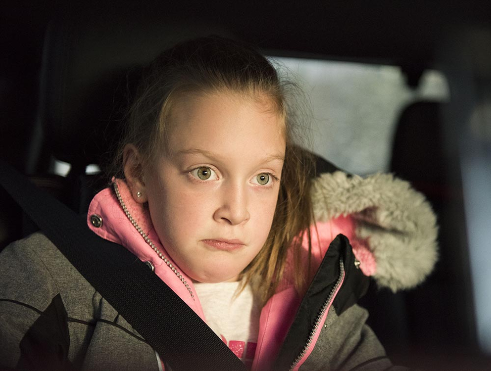 Second Place, Larry Fullerton Photojournalism Scholarship - Alexandria Skowronski / Ohio UniversityAfter being pulled out of school for occupational and physical therapy, Sophia is very tired in the car on November 20, 2018. Many of her days, doing everyday activities, are exhausting for her.