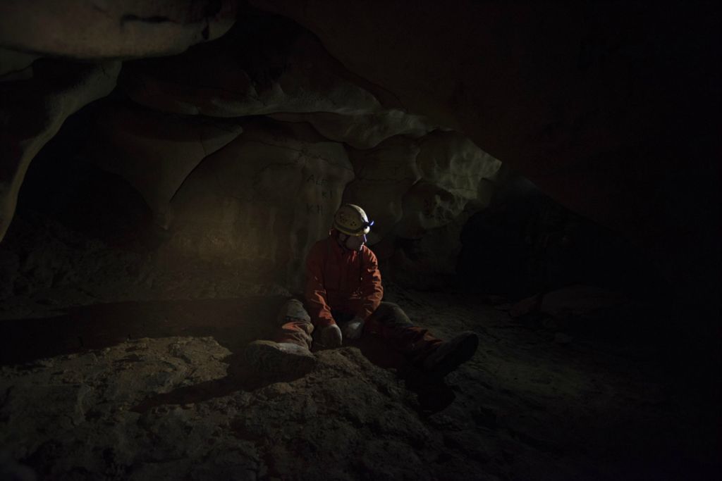 Second Place, Larry Fullerton Photojournalism Scholarship - Alexandria Skowronski / Ohio UniversityAndrew Hall, first year graduate student at Ohio University, takes a break from crawling through the narrow spaces inside of Rapps Cave at the West Virginia Association for Cave Studies on the March 3, 2018 in Frankford, West Virginia. Many graduate geology students are under the supervision of Geology Department Chair Dr. Greg Springer and come to the WVACS field house to collect samples for research; Hall's research consists of measuring the length and depth of scallops, formations in the cave walls, to determine how fast the water that formed the cave moved through. 