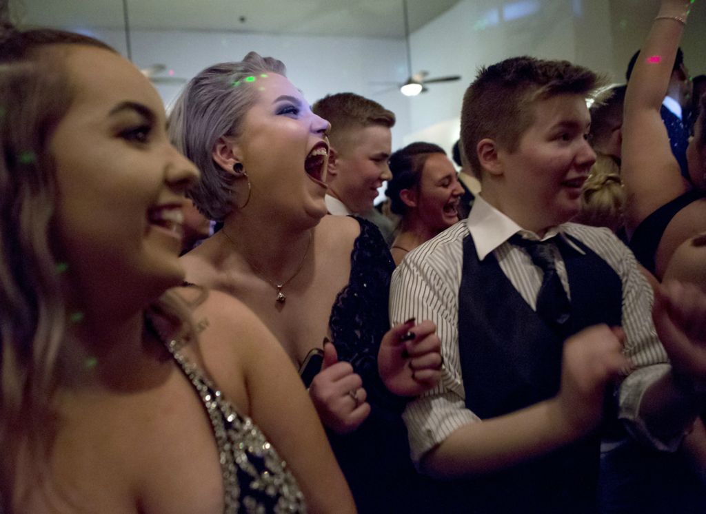 First place, Photographer of the Year - Small Market - Jessica Phelps / Newark AdvocateJazmin Harkin dances at prom next her best friend Avery Pethtel, May 4, 2019. Avery was one of the first people Jazmin called from the hospital after the car accident and spent every moment of their summer before sophomore year together so she would not be alone.