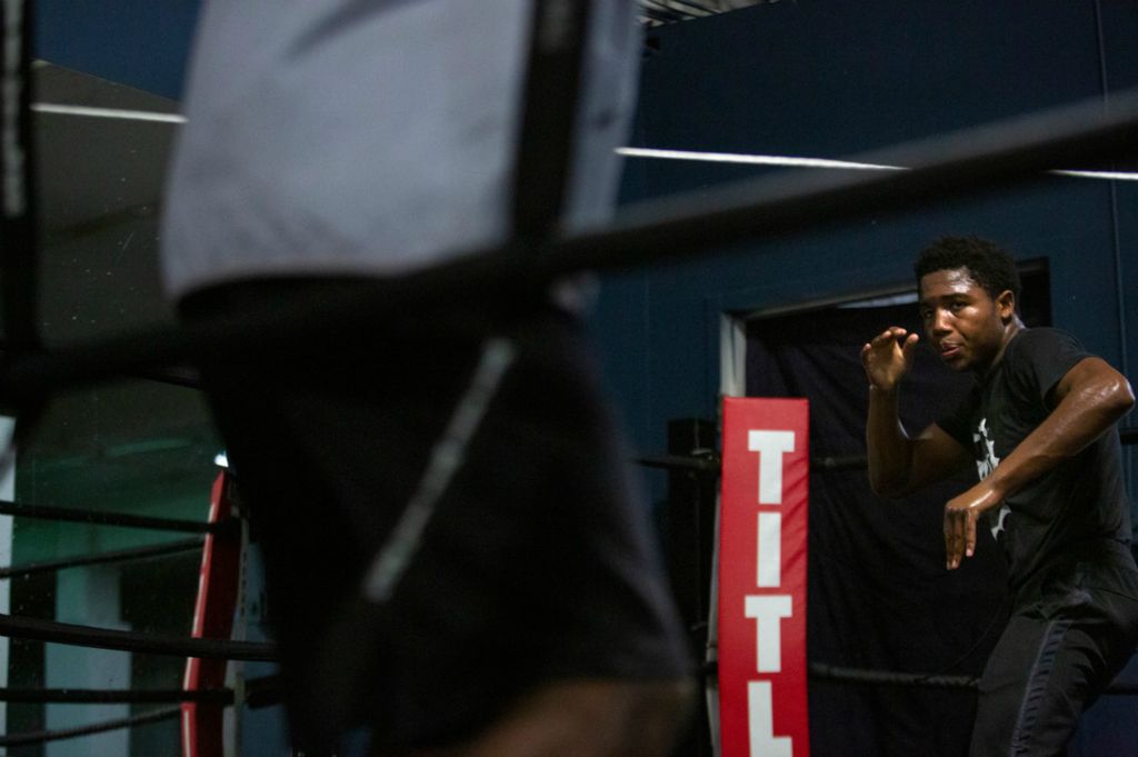 Second Place, Chuck Scott Student Photographer of the Year - Michael Blackshire / Ohio UniversityDemontaze Duncan, 18, during boxing practice in Downtown Louisville on October 10, 2020. Duncan is a top prospect boxer in his age group of 18 to 20. He is currently training for a small boxing exposition in late October. He wants to turn “pro” as a boxer in the next few years. 