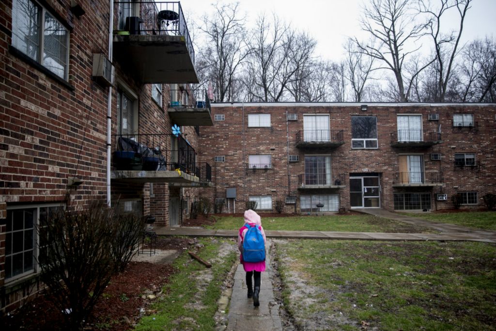 Award of Excellence, fps - Meg Vogel / The Cincinnati Enquirer, “Renters”Ajaunae, 8, returns to her home in Westwood on Tuesday, February 4, 2020, after making dreamcatchers with her sisters at an after-school art program. Two weeks before Christmas, Ajaunae's mom, Page Berry, returned home from work to find an eviction notice taped to her door. Cincinnati has one of the largest per capita populations of renters in America among big cities, with renters accounting for 62% of all households. Like Page, almost half are considered burdened renters because they spend at least 30% of their income on housing.