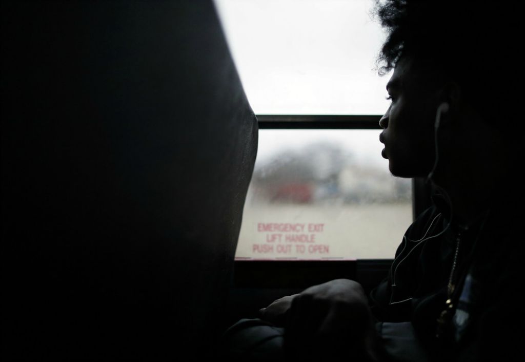 Second Place, Ron Kuntz Sports Photographer of the Year - Kyle Robertson / The Columbus DispatchTrevell Adams listens to music while on a bus ride to Briggs High School for a key Columbus City league matchup at Briggs High School in Columbus, Ohio on January 28, 2020.