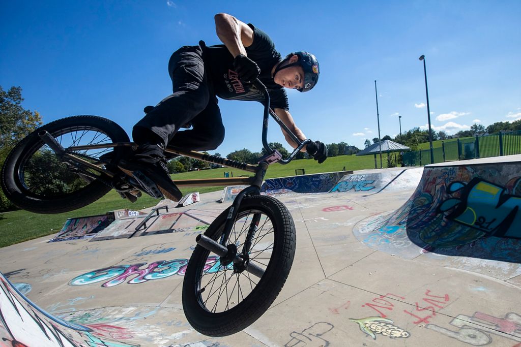 First place, Ron Kuntz Sports Photographer of the Year - Rebecca Benson / The BladeMike Liszkiewicz does a trick on his bike at Highland Park Skate Park in Toledo on September 16, 2021. 
