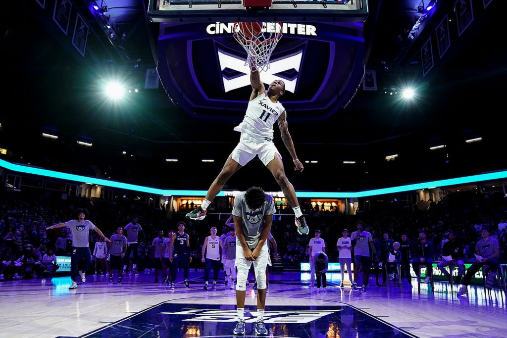 Third place, Ron Kuntz Sports Photographer of the Year - Kareem Elgazzar / The Cincinnati EnquirerXavier Musketeers guard Dwon Odom (11) dunks during the slam-dunk contest of Musketeer Madness on Oct. 22, 2021, at Cintas Center in Cincinnati. 