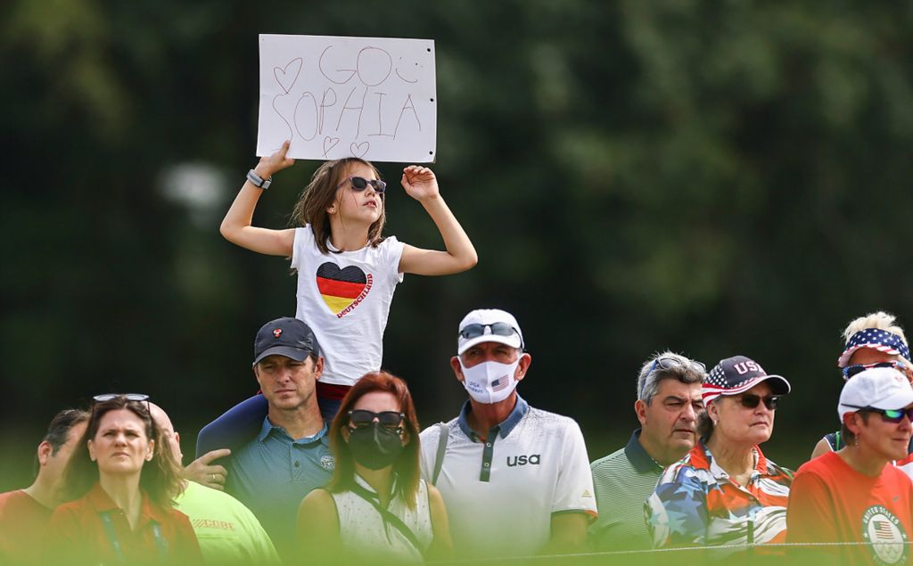 Award of Excellence, Sports Picture Story - Jeremy Wadsworth / The Blade, “Solheim Cup”A young fan cheers on Sophia Popov of Team Europe during the first round of the Solheim Cup on September 4, 2021, at the Inverness Club in Toledo. 