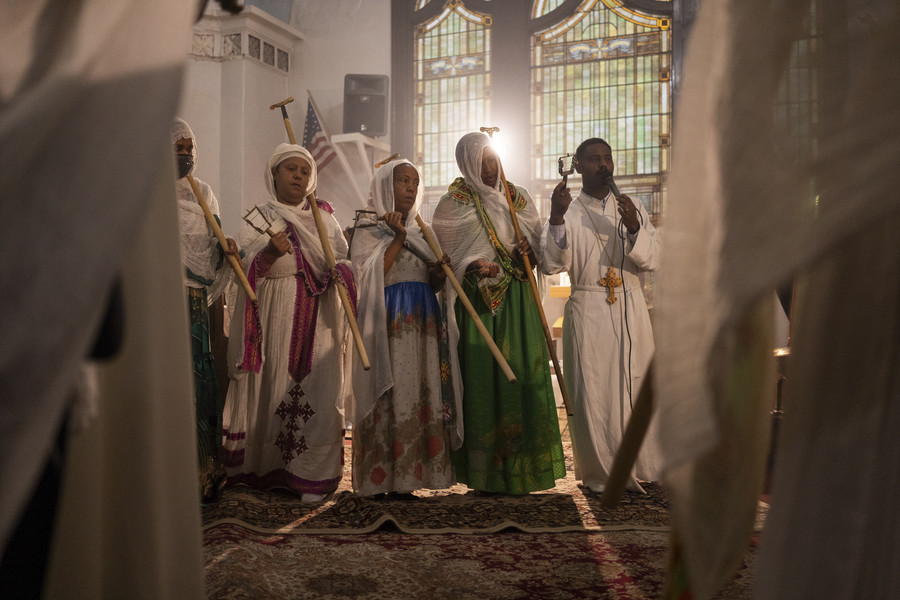 Student Photographer of the Year - Second Place, Joe Timmerman / Ohio UniversityWorshippers celebrate Ethiopian Constitution Day at Holy Trinity Ethiopian Orthodox Tewahedo Church in Columbus, Ohio. “We commemorate this day because God reveals himself to the sons of man, but we also commemorate this day as a reminder of what it means to be faithful even in the harshest of circumstances,” head pastor Dr. Moses Haregewoyn said during his sermon in reference to the ongoing civil war in Ethiopia. 