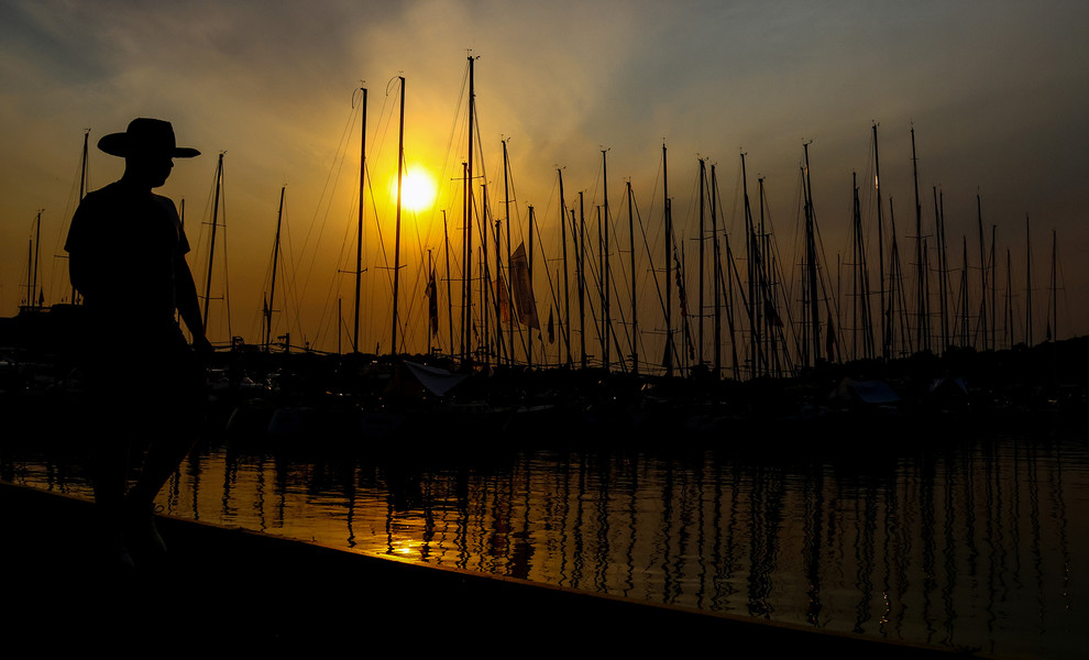 1st - Photographer of the Year - Large Market Dozens of sailboats that participated in the Mills Race docked Saturday, June 10, 2023, in Put-In-Bay, Ohio.   (Jeremy Wadsworth / The Blade)