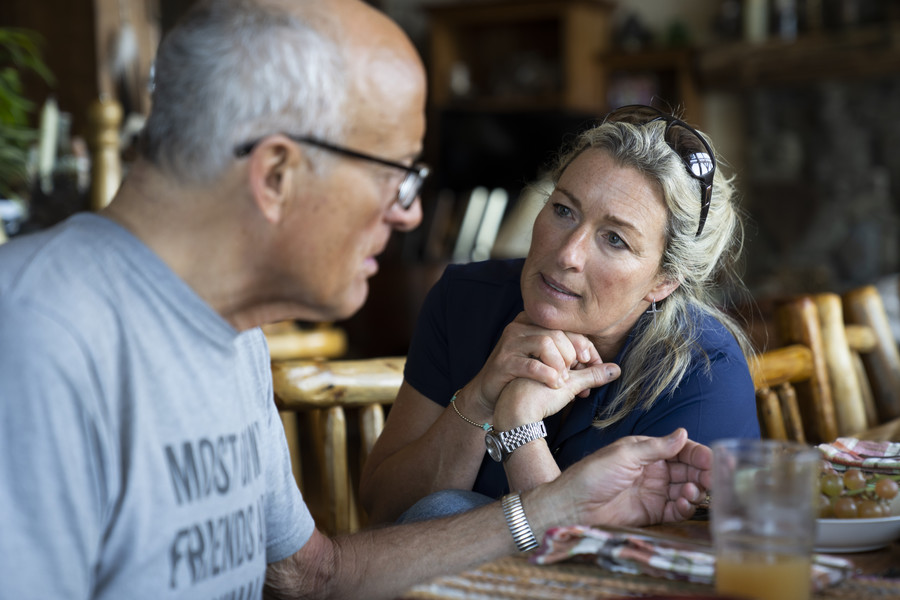3rd - Photographer of the Year - Large Market As Jack Hanna eats breakfast at 2:30 p.m., his daughter, Kathaleen, who lives in England, sits with him at the table in their home in Bigfork, Mont. on May 2, 2023. Jack was diagnosed with probable Alzheimer’s in October 2019. One symptom is sundown syndrome, which causes increased confusion in the evening resulting in staying up late into the night.  (Adam Cairns / The Columbus Dispatch)